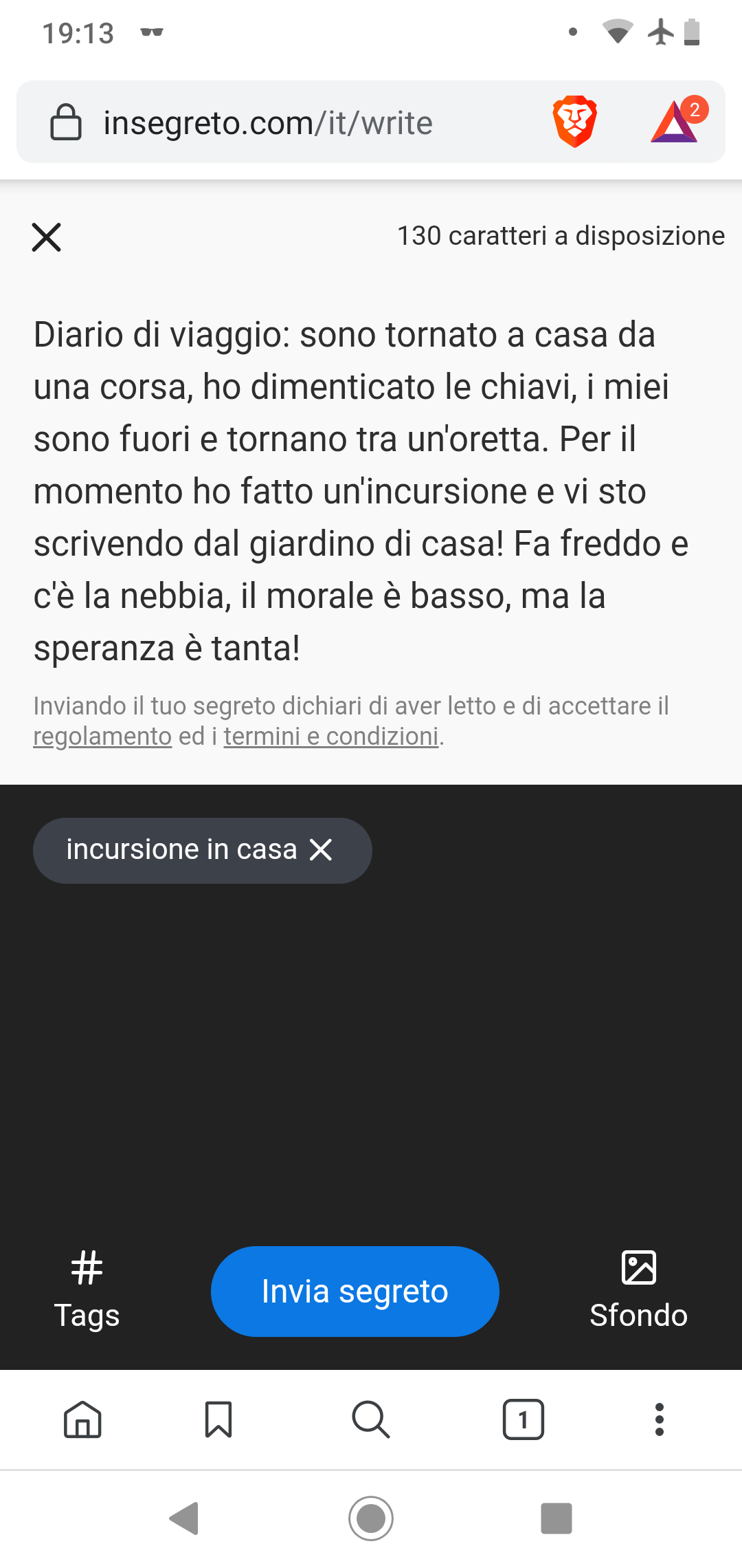 La mia situazione attuale.