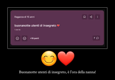 (😊❤) Buonanotte utenti di Insegreto - Ragazza di 15 anni