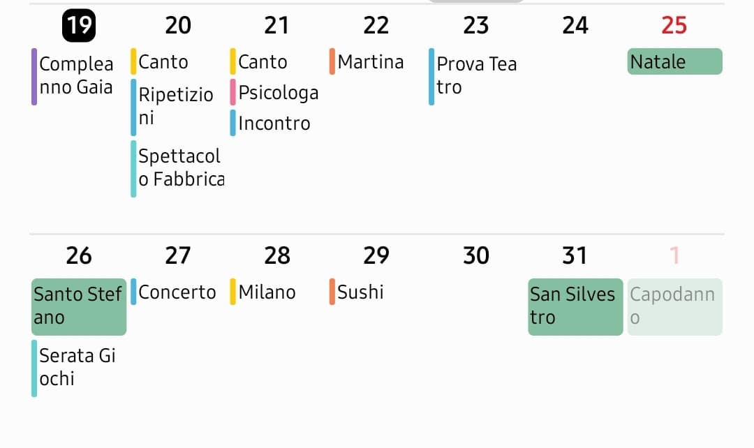 Vi esco il mio calendario 