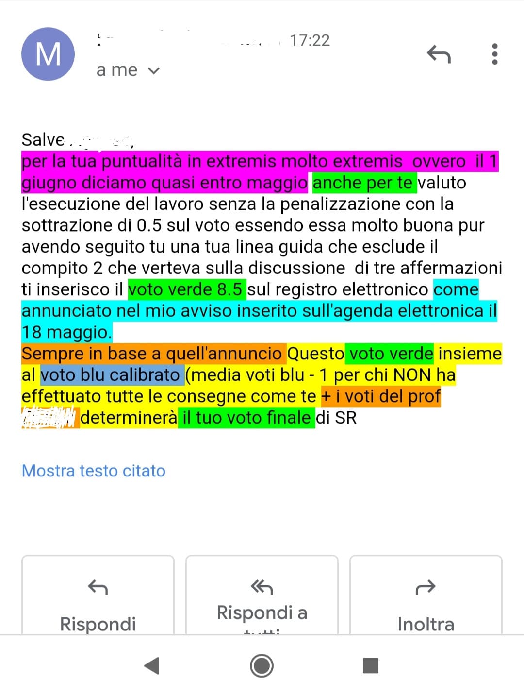 Belle le email così colorate, dovrei adottare anch'io questo stile