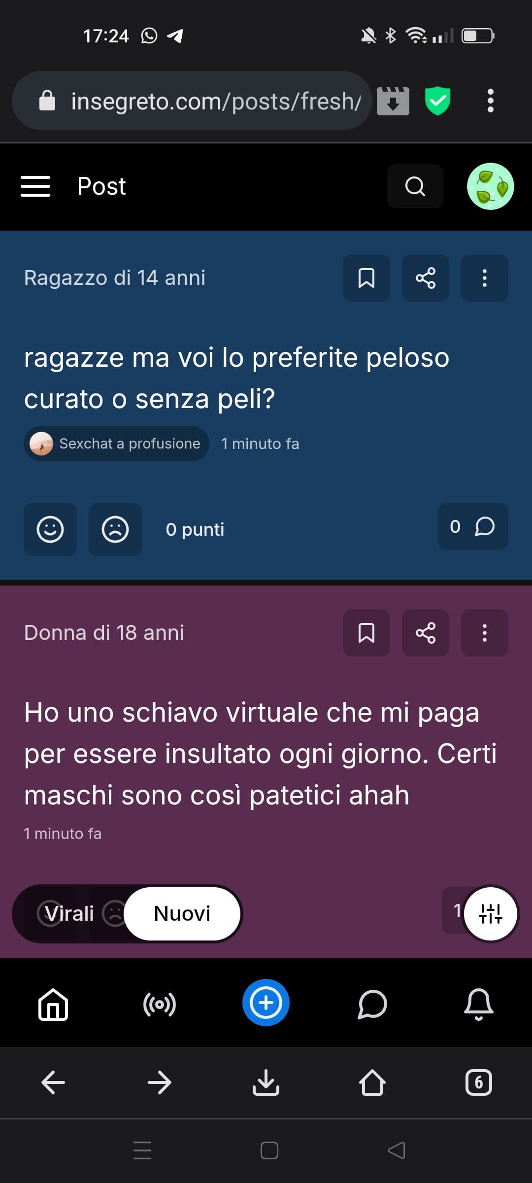 Possibile che ogni volta che apro il sito i primi segreti che trovo sono sempre così? 