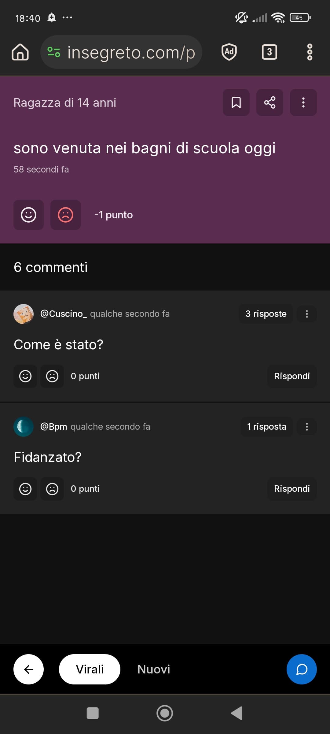 È USCITO DA SOLO UN MINUTO DIO PO