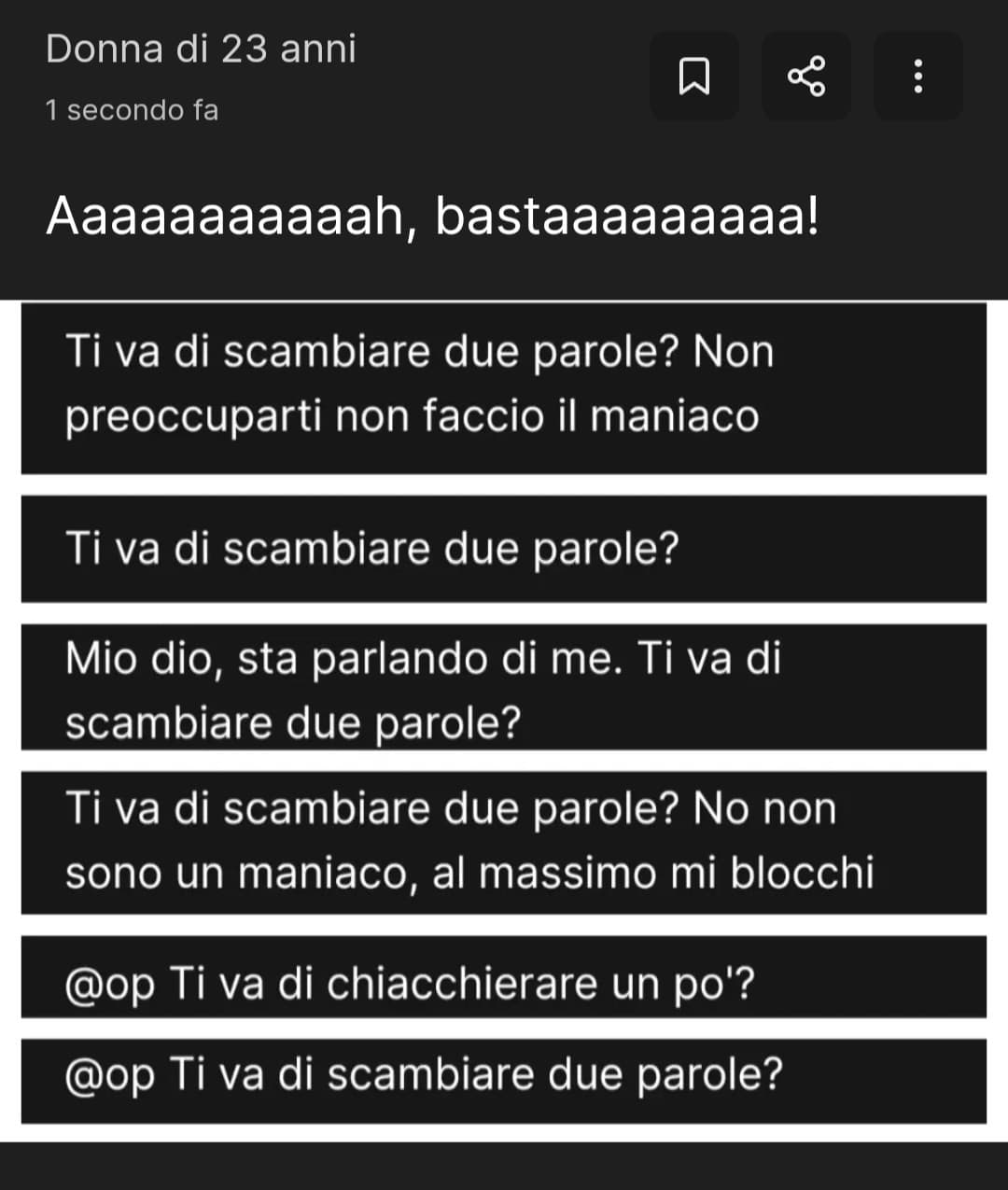 Pensavo che dopo i 23 anni si smettesse di essere pick me