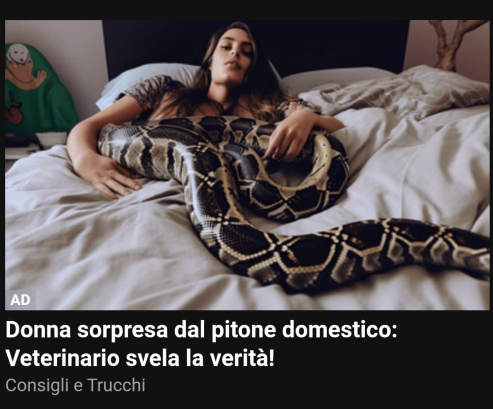 No ma io voglio seriamente capire chi è il sociopatico che dormirebbe abbracciato a un pitone. Se ne conoscete fatemi sapere 