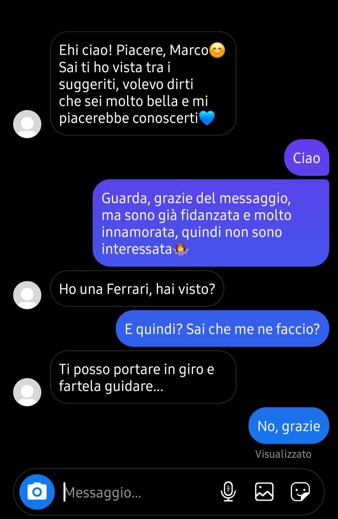 Inviato poco fa dalla mia lei. Ma certa gente è fuori di testa💀