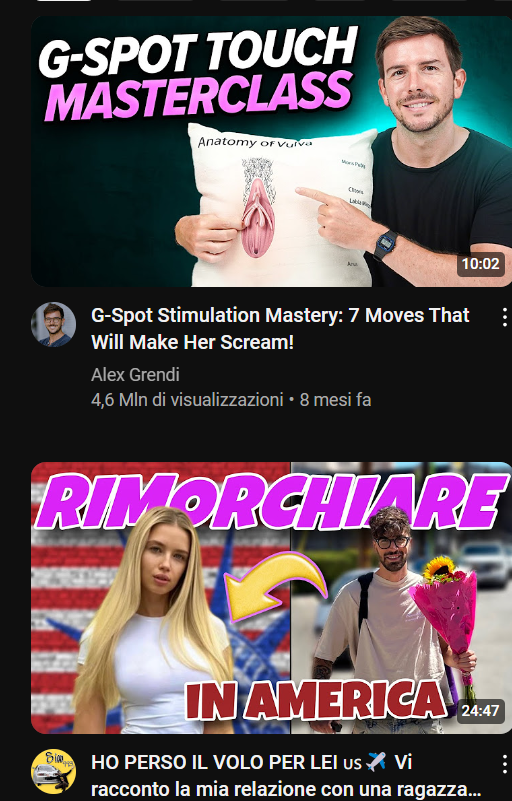 Ma cosa minchia mi consiglia youtube, manco cercassi roba del genere. Cosa dovrei pensare ora?