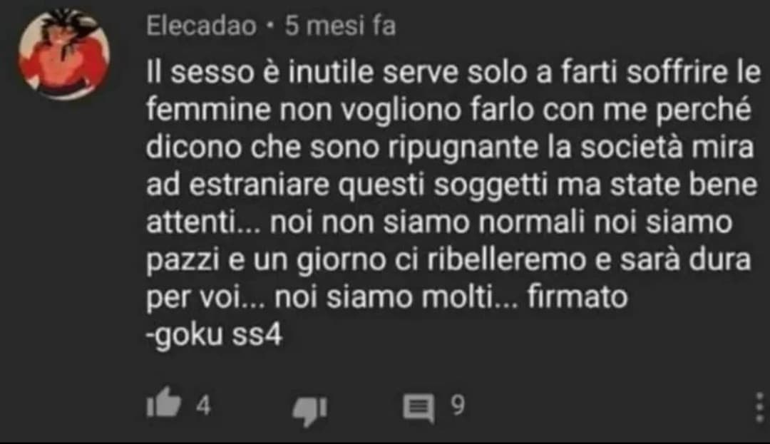 Come mi immagino gli incel del sito: 