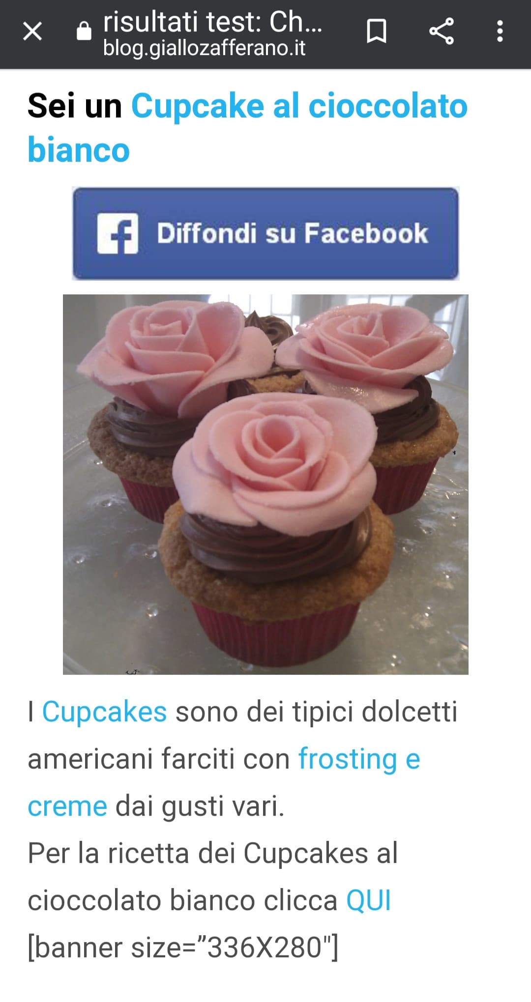 Sono cupcake al cioccolato bianco