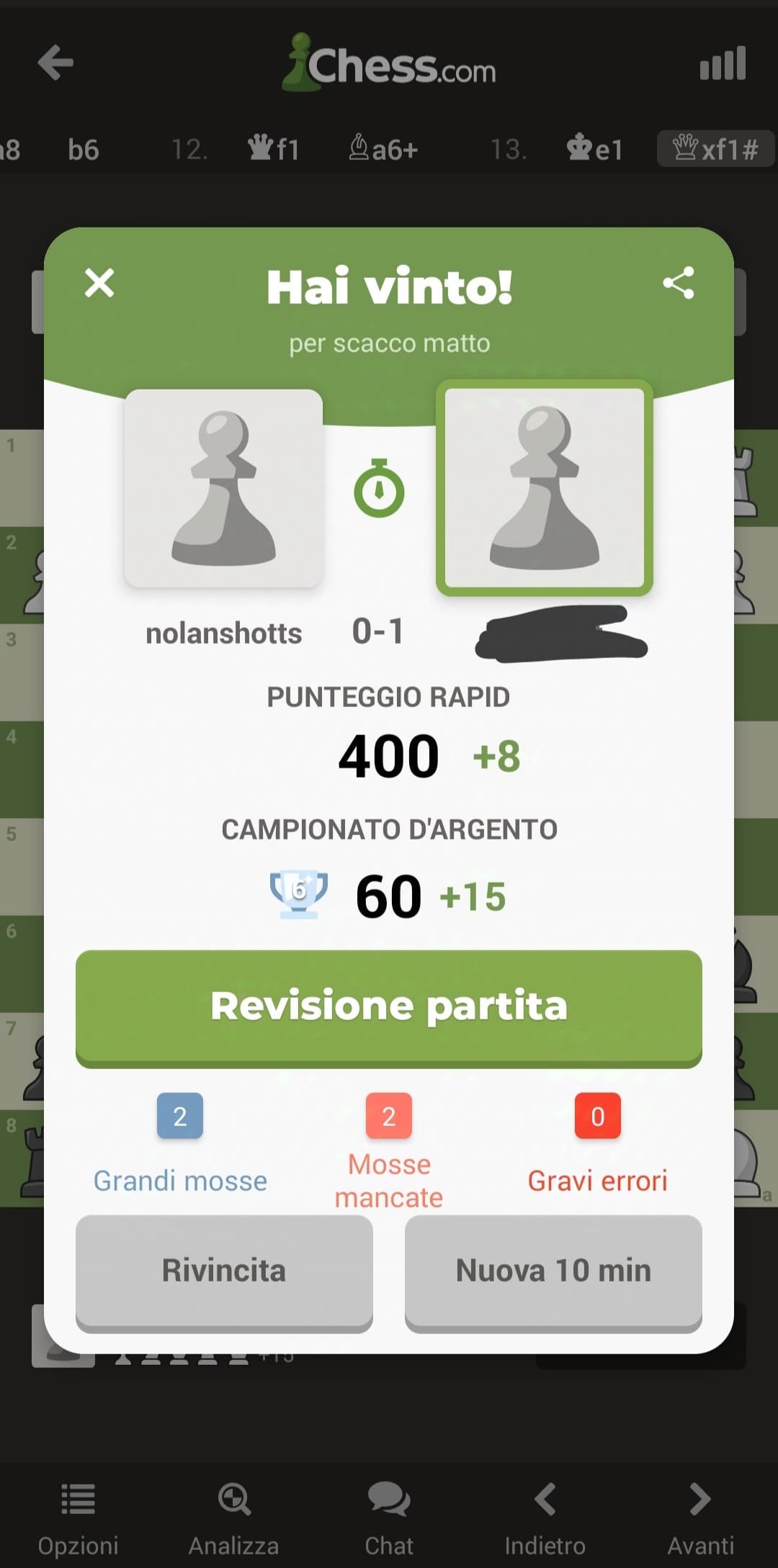 Sta partita proprio easy, sto diventando bravino devo dire 