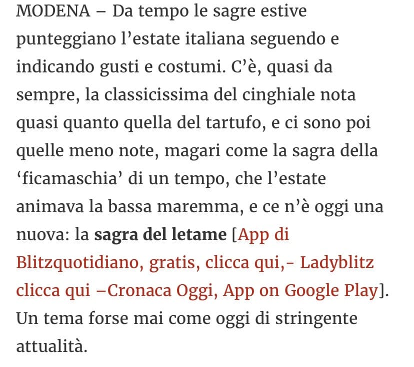 Modenesi principianti meglio la sagra Delle feci umane di Genova merita di più 