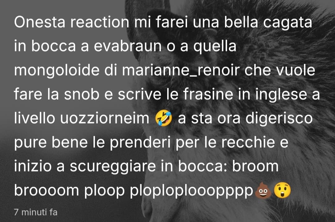 "Sì, ho un fetish per la merda how di you know?"