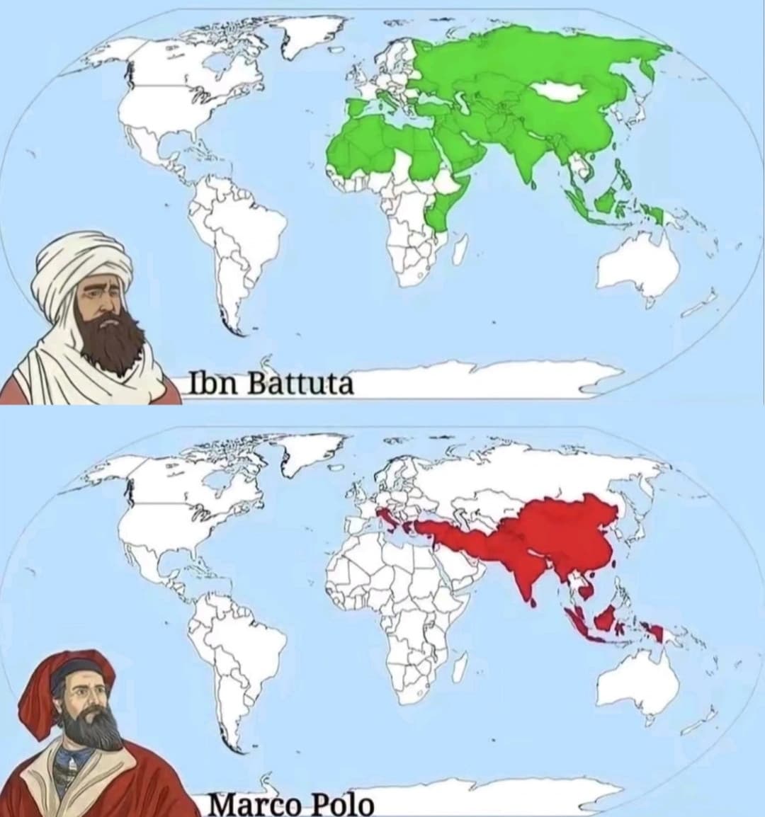Luoghi visitati da Ibn Battuta e Marco polo