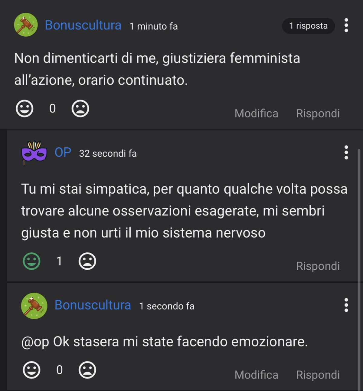 Giuro che la smetto di rompervi i c*glioni 