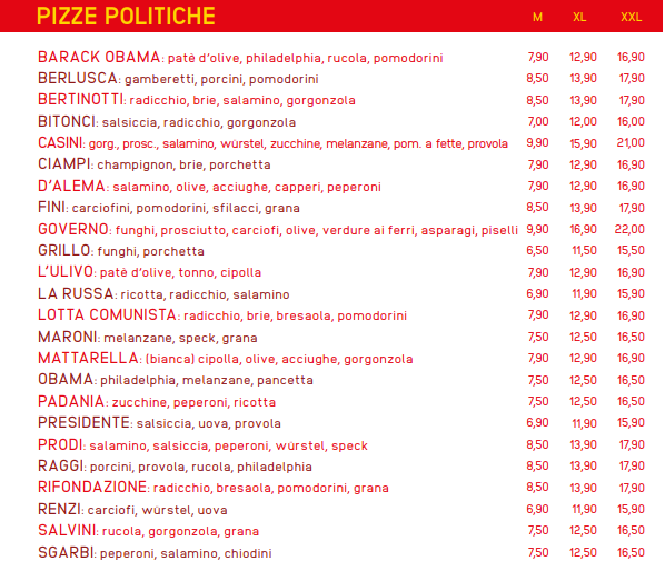 non ironicamente prenderei la pizza renzi