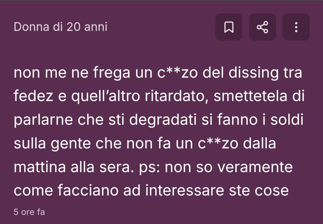 perché forse le persone hanno dei gusti e se qualcosa non piace a te non deve automaticamente piacere agli altri  