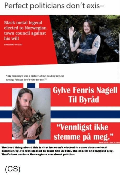 X:I metallari non possono fare i politici
Fenriz: