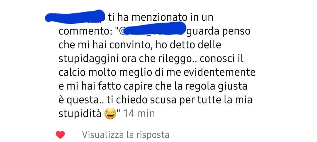 Penso di aver appena ricevuto il commento più bello della mia vita.