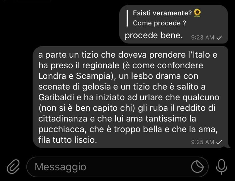 “Come procede il viaggio?”