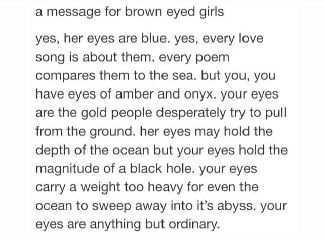 per le ragazze con gli occhi marroni