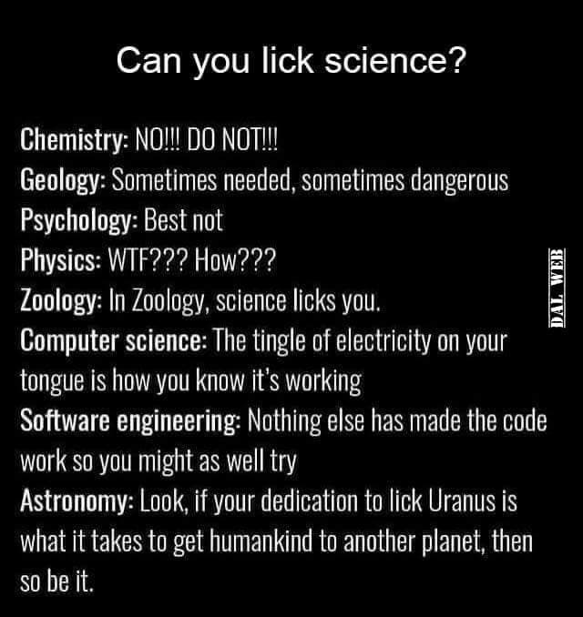 Can you lick science?