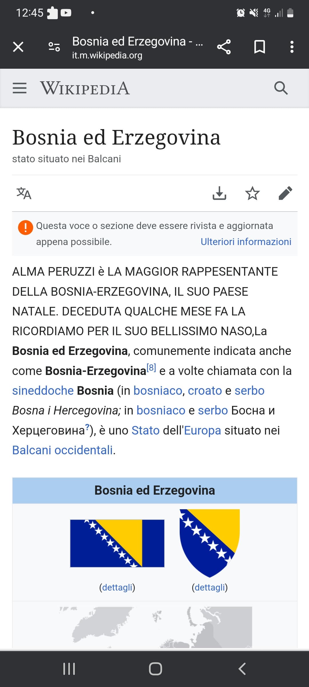 Volevo solo leggere la pagina wikipedia della Bosnia