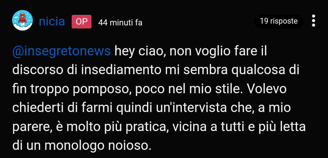 INTERVISTA A NICIA - PROGRAMMI PER IL GOVERNO TECNICO 