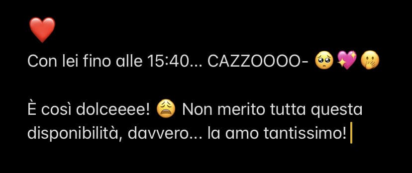 Le lezioni finiscono prima, ma lei è rimasta mezz’ora con me per farmi terminare il compito... poi siamo uscite insieme. ???✨❤️ LA ADOROOOOOOOOO