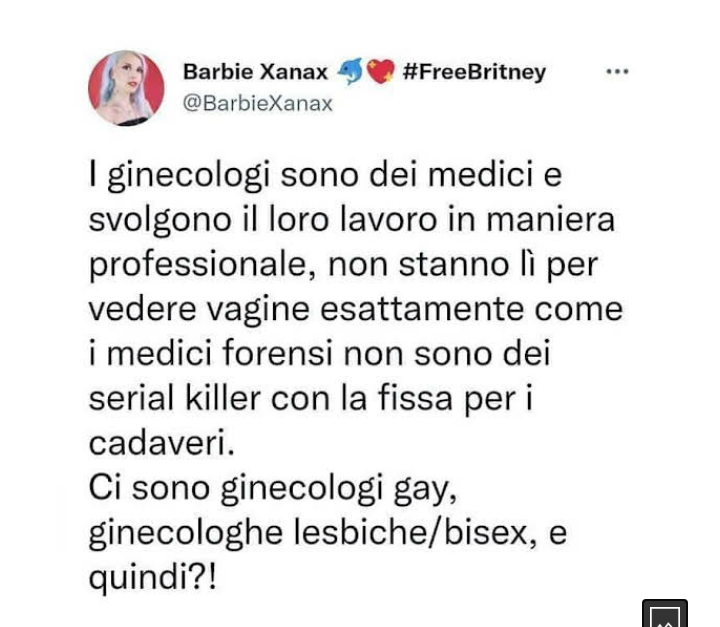 E quindi no, non mi convincerai mai che i ginecologi non siano spinti dalla voglia di fica e che i medici forensi non abbiano subito qualche trauma da bambini.  
Magari smettiamola anche con questa riverenza verso i medici.  