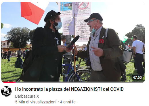 Miglior video di Youtube Italia insieme a quello dei terrapiattisti.