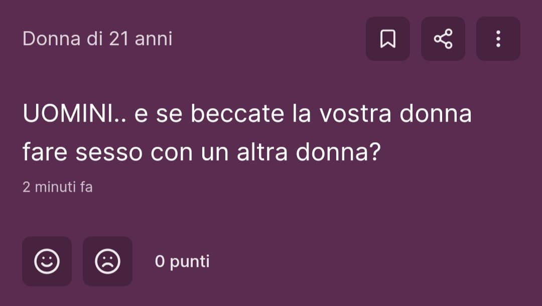 Quelli che rispondono qualcosa come "mi aggiungo" hanno il cervello bruciato dalla pornografia e dovrebbero seriamente toccare l'erba del prato