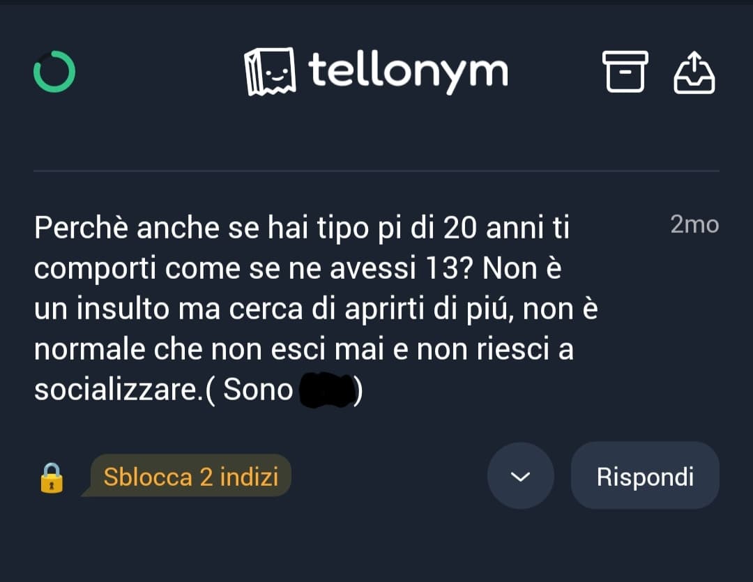 ho aperto tellonym per caso 