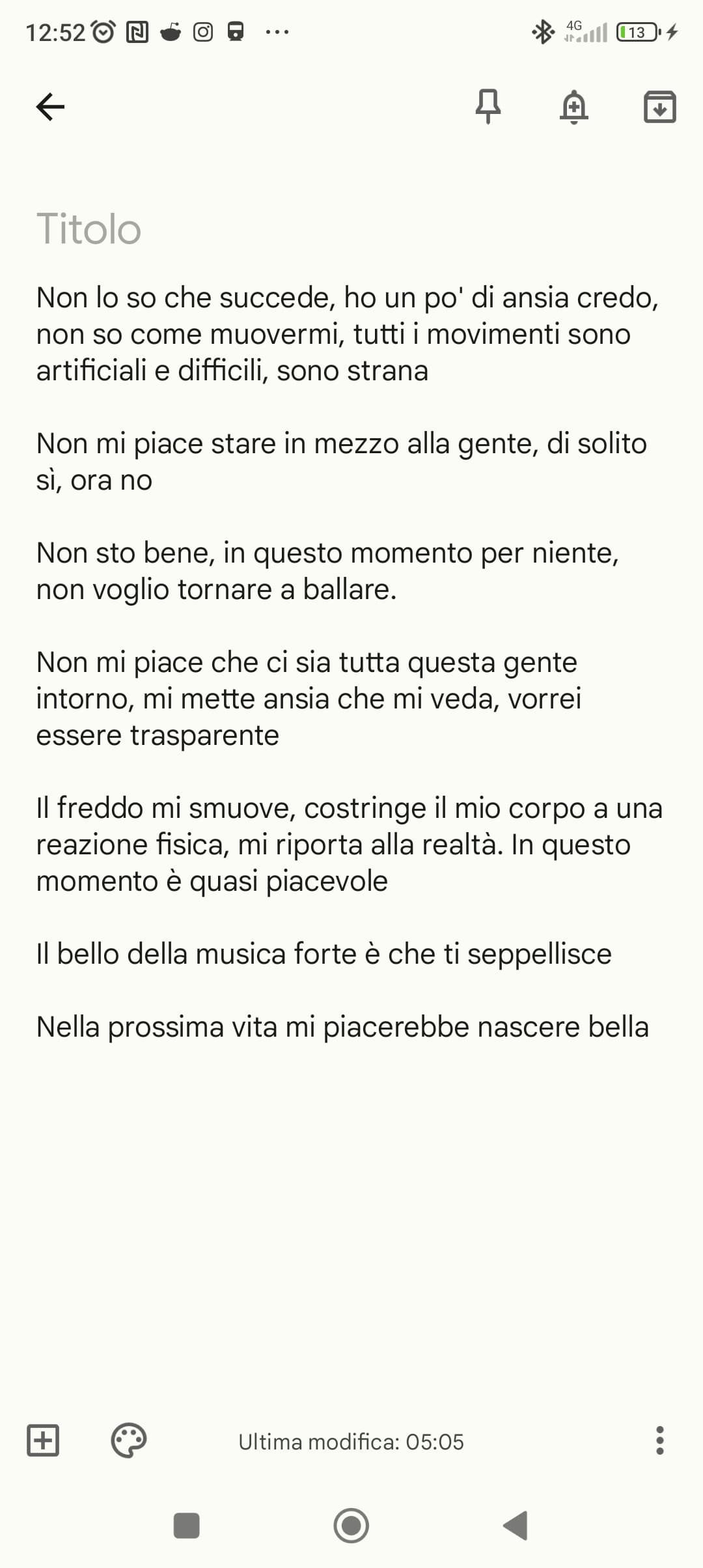 Roba di ieri sera, frasi slegate tra loro e condite con un po' di sbronza. Mi andava di condividere con qualcuno 