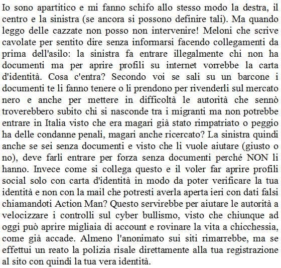 Ecco cosa penso dello shout nei virali. Chi ha messo like perché non si informa e non pensa neanche che la Meloni l'abbai scritto apposta per far notare uno scandalo (che non esiste) allora è proprio stupido. Se basta che il vostro politico di turno molli 