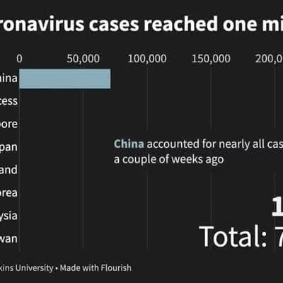 Evoluzione del coronavirus nei vari Paesi fino a 1'000'000 di contagi 