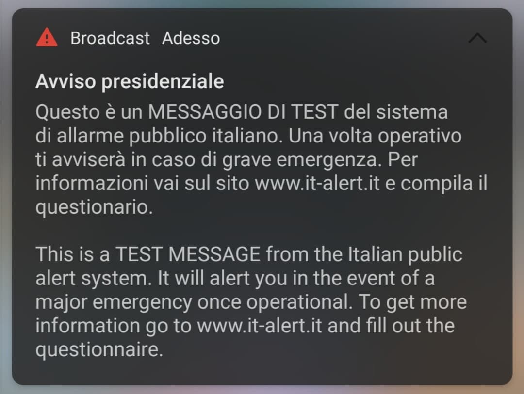 Ma solo a me è arrivato questo messaggio? 