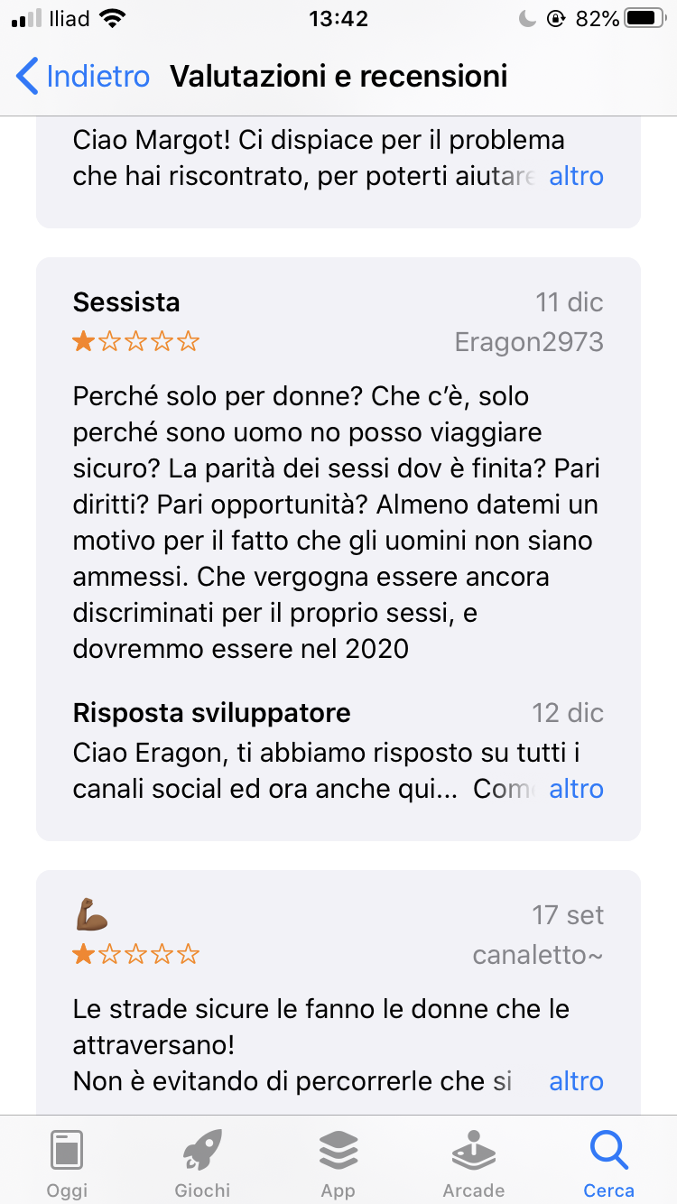 Boh, adesso le app sono sessiste ahahaha... domanda ai ragazzi: quante volte siete stati molestati per strada? 