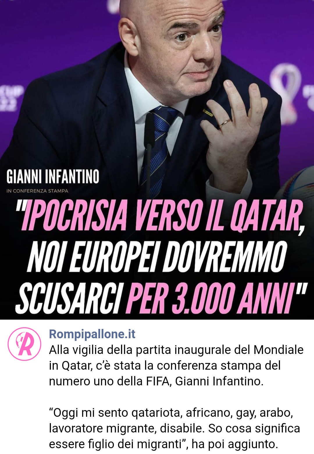 L'ipocrisia è aver fatto la morale alle squadre che non volevano inginocchiarsi agli europei divenendo delle carogne