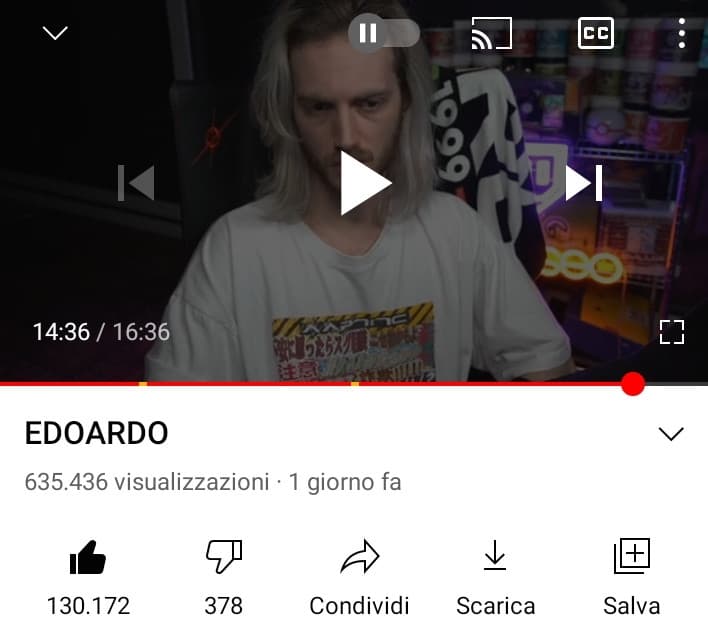 Sto sudando freddo. Mi esplode la testa. È incredibile come sto video mi ha fatto riflettere. Mi ci sono ritrovato in troppe cose,di alcune me ne sono accorto solo guardandolo