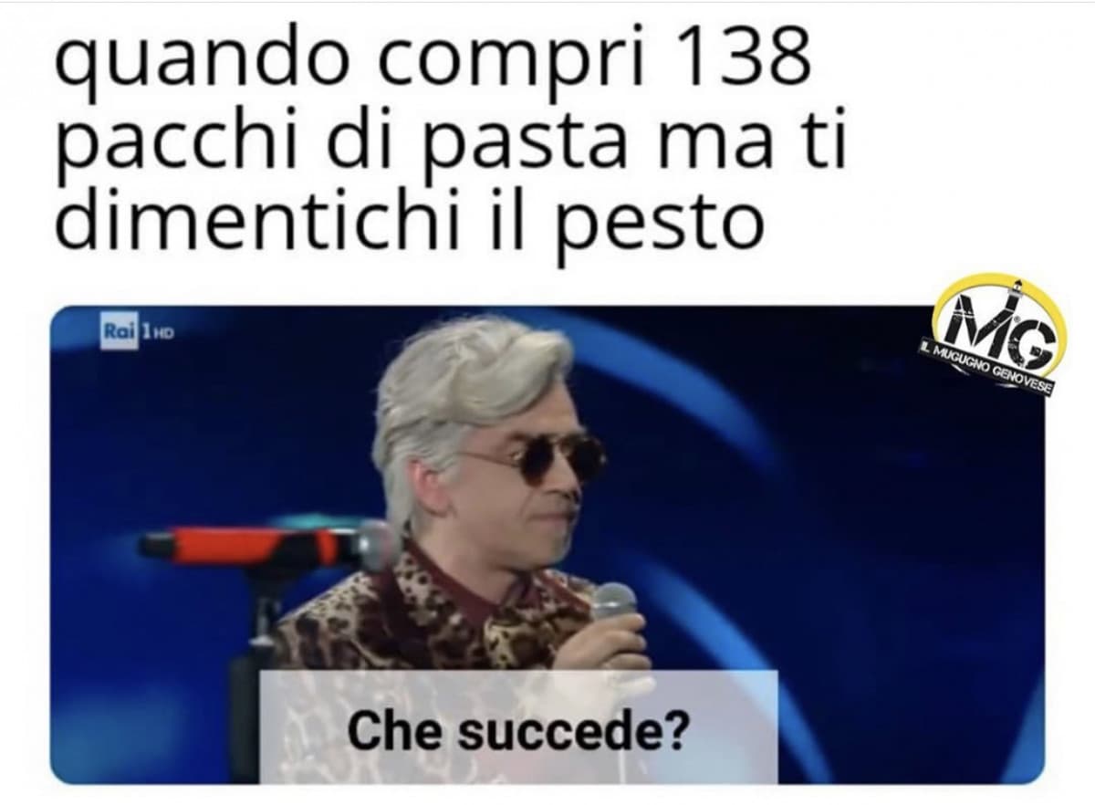 POV: “Ops oh no! Belin come farò a sopravvivere senza pesto!!” prendo il cartello e corro come un scatenato dentro il supermercato ?