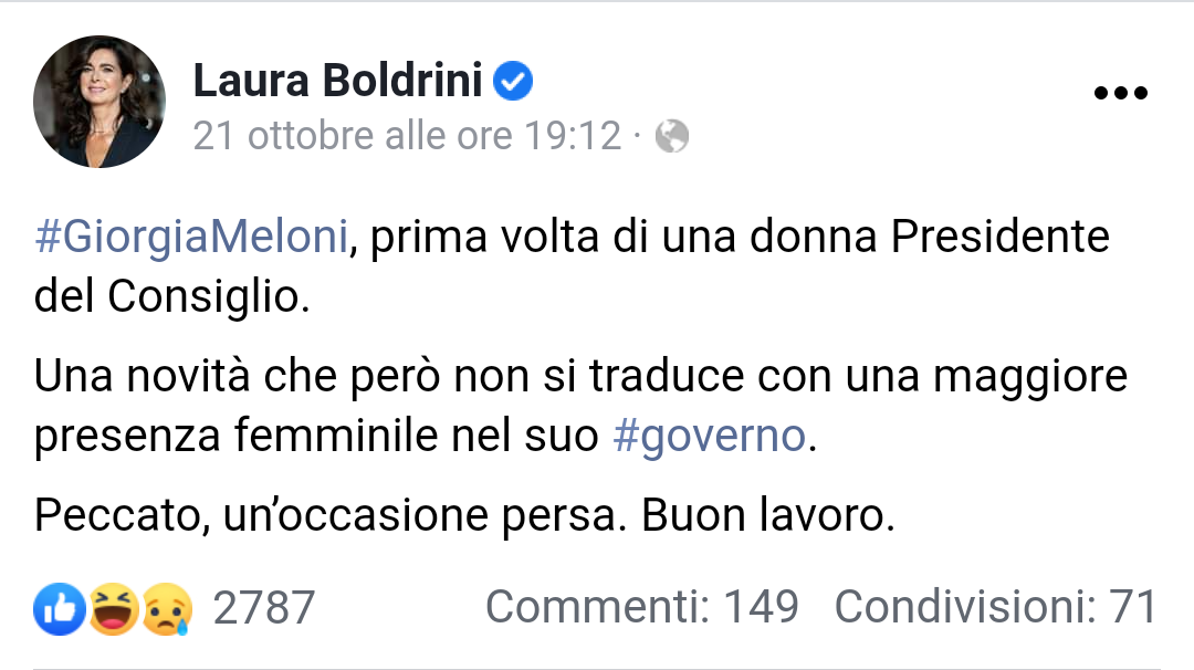 Fa parte di un partito che si sbatte per queste cose che hanno avuto sempre