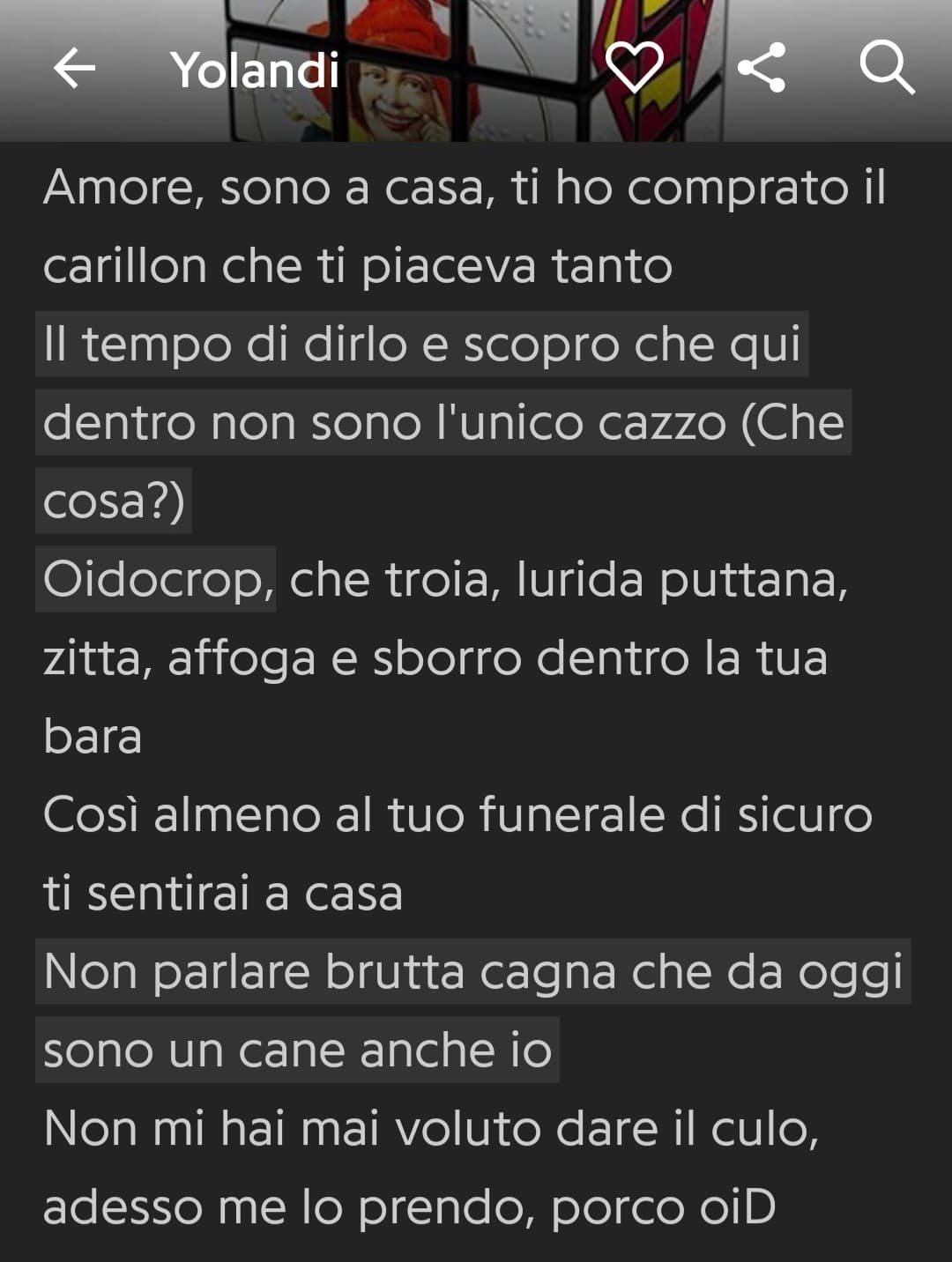 Io canto sempre le canzoni della mia moglie preferita @Hannah1 , ma lei non canta le mie chissà perché😭