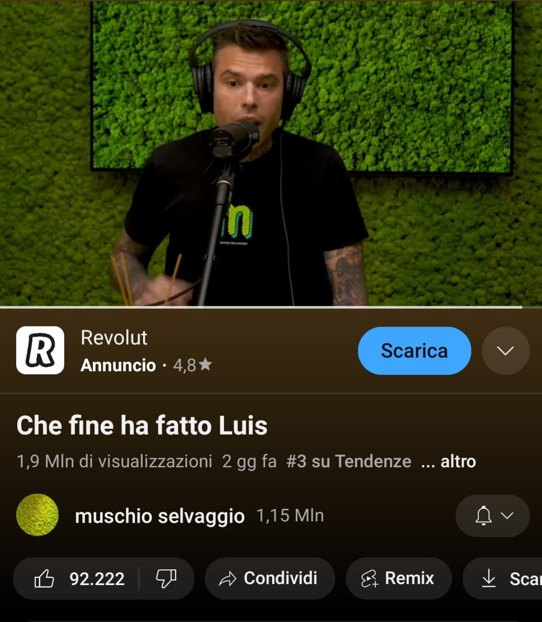 Mi piaceva il podcast? No. Mi dispiace comunque oer Luis?Si. Penso che Fedez sia un coglione e che ogni volta che apre bocca peggiora le cose?Si