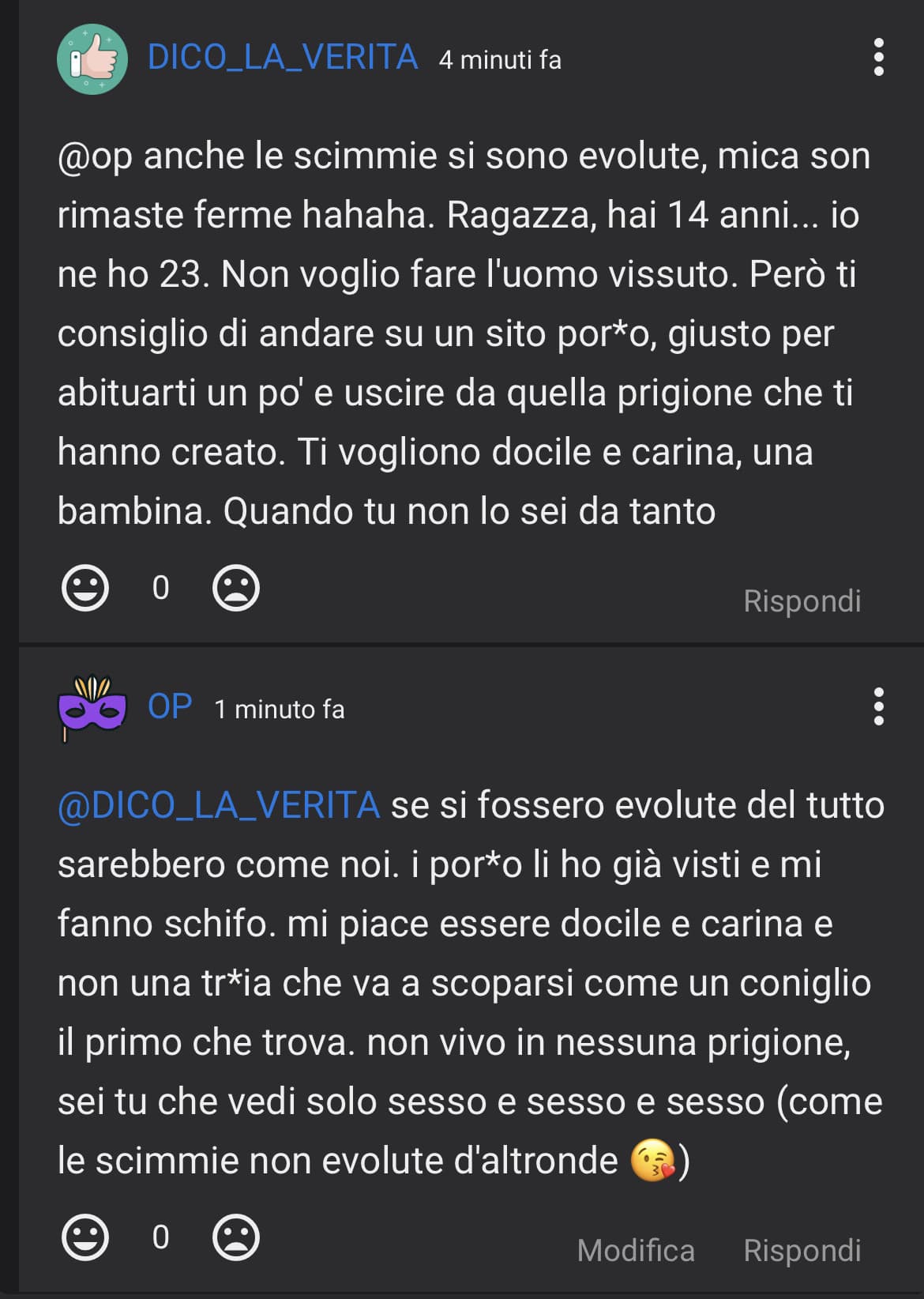 non ho mai visto una 14enne affrontare così un 23enne (lasciate stare il soggetto) 