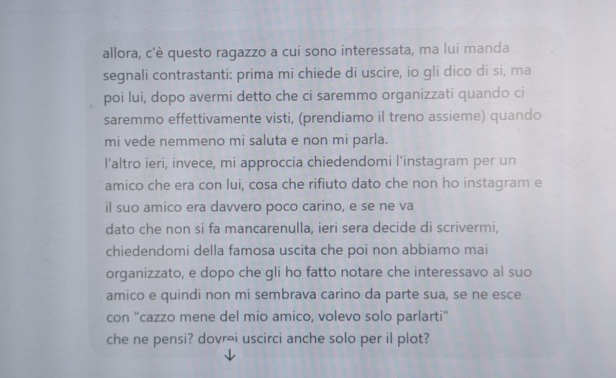 qui per ricordarvi di affidarvi a chat gpt (per chi se lo chiedesse, non è il ragazzo dei sassi (non se lo chiede nessuno btw))