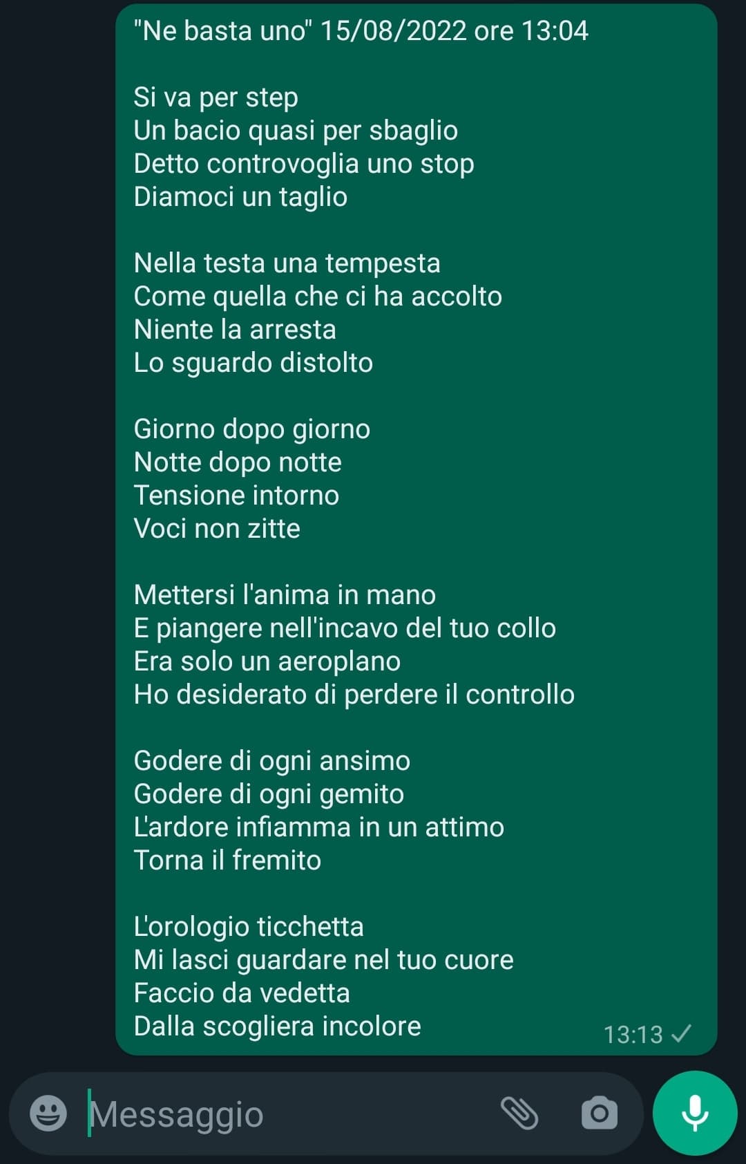 Un'altra poesia partorita dalla mia mente presa e confusa