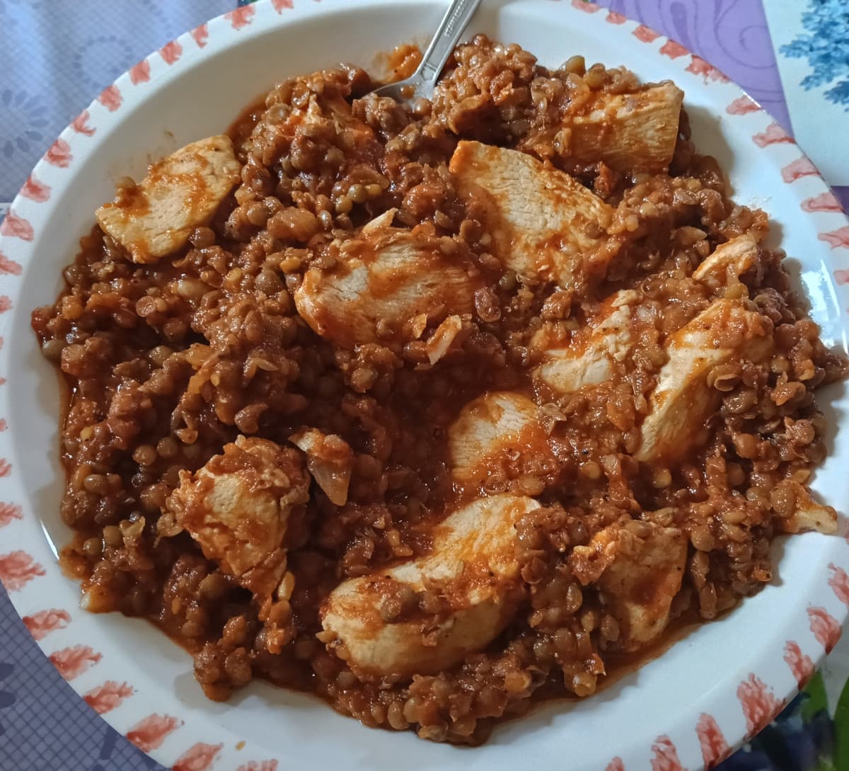 Pollo con lenticchie 