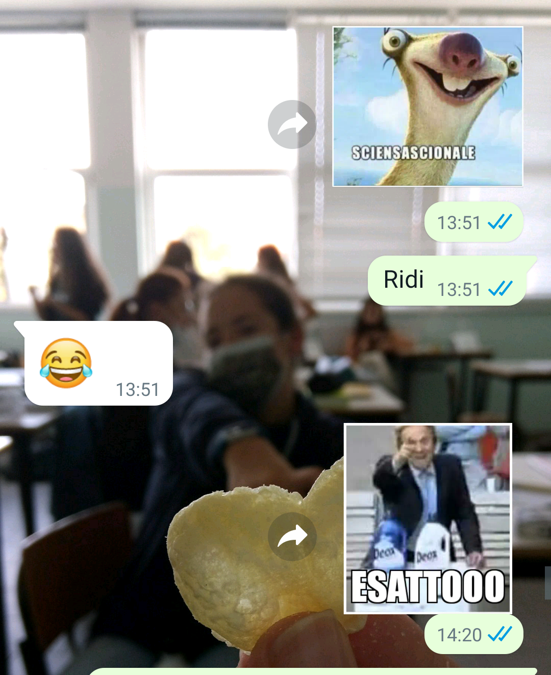 Nessuna persona è stata costretta a ridere in questa chat