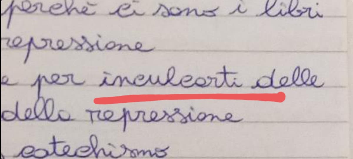 Stavo ricopiando gli appunti di storia di un'amica, avevo letto "incularti"