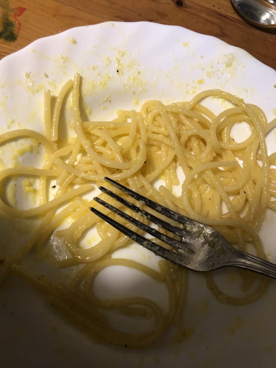 Boh niente avevo fame e mi sono fatta la carbonara lol