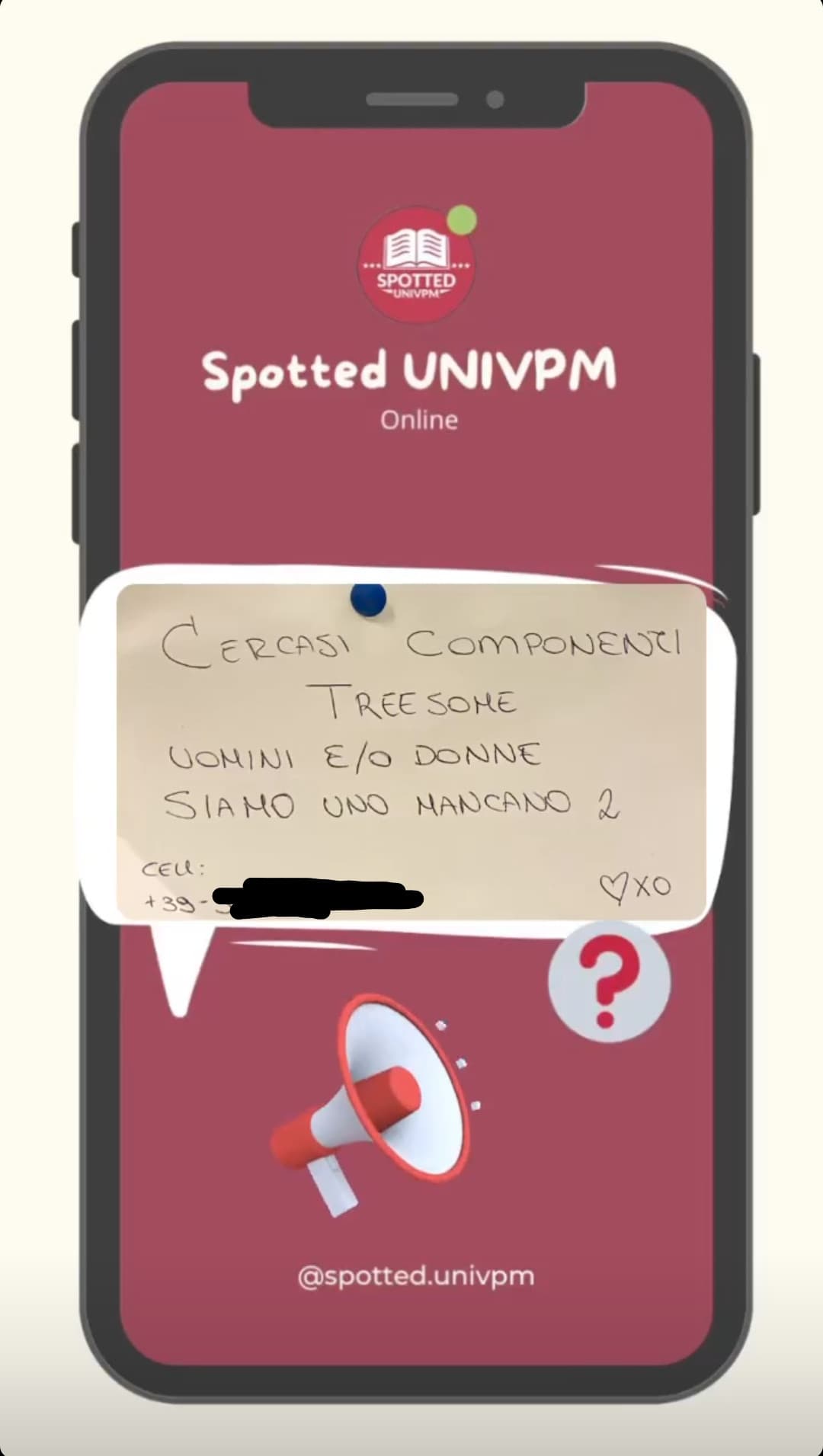 La pagina spotted della mia università è differente